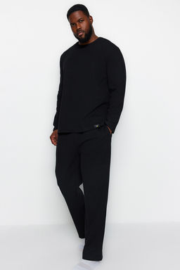 TRENDYOL MAN Siyah Regular Fit Waffle Orme Buyuk Beden Pijama Tak?m? TMNAW24AI00001