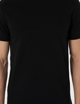 Siyah %100 Pamuk Slim Fit Bisiklet Yaka Basic Ti__rt - Pierre cardin фото 6