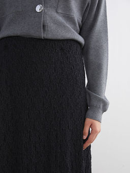 Beli Lastikli Ajurlu Dantelli Etek