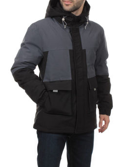 8875 BLACK GRAY Куртка мужская зимняя облегченная (130 гр. холлофайбер)