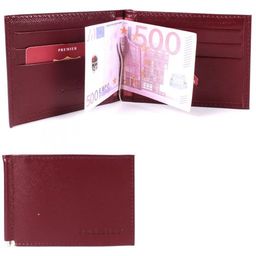 Зажим для купюр Premier-М-53 натуральная кожа (8 карм), бордо сафьян (582) 205370