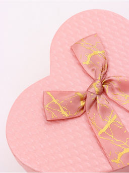 Набор подарочных коробок сердце 3 в 1, розовый с бантом, 22?20?9; 18.5?17?7.5; 16?14?6 см