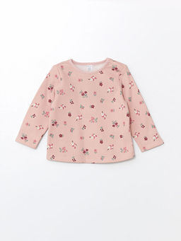 Bisiklet Yaka Uzun Kollu Bask?l? K?z Bebek Pijama ?st