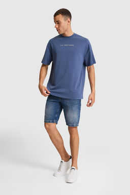 Erkek _ndigo Oversize Bisiklet Yaka Ti__rt - U.s. polo assn фото 4