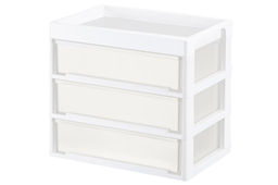 Органайзер для мелочей 3 ящика 25,8*17,8*22,5 см белый/перламутр (модель 340306) - Elan gallery фото 6