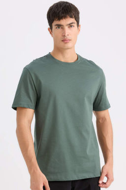 New Regular Fit Bisiklet Yaka Basic Duz K?sa Kollu Tisort - Defacto фото 21