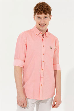 Мужской лосось скидка скидки с длинным рубашкой в корзине