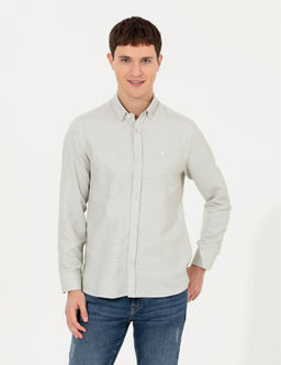 Haki Slim Fit Uzun Kollu G_mlek - Pierre cardin фото 4