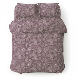 Постельное белье, комплект 1,5 спальный "Восточные огурцы, коричневый", 4 предмета: пододеяльник 145х215см, простыня классическая 150х220см, 2 наволочки 70х70см с клапаном-запахом, бязь "Комфорт" 121г/м2, хлопок 100%, упаковка "классическая" ПВХ 32х4