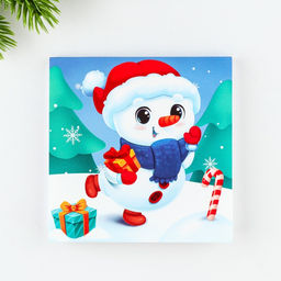 Подарочный набор новогодний, блокнот-раскраска и восковые мелки «С новым годом»