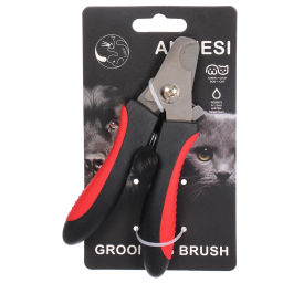 Когтерез для животных "ЛАПУСИКИ", коллекция БРО, прорезиненная ручка, цвет чёрный/красный, 6.8*15см (блистер)