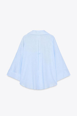 WIDE-SLEEVE LINEN BLEND SHIRT - Zara фото 23