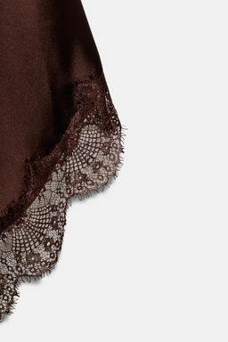 VESTIDO SATINADO ENCAJE / Vis?n oscuro - Zara фото 6