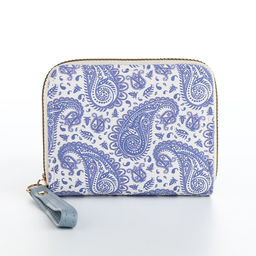 Кошелёк женский на молнии с ремешком, голубой