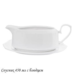118-146 Соусник 450мл с блюдцем RESTO в под.уп.(х24)Фарфор - Lenardi фото 4
