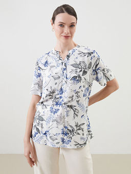 Ka??k Yaka ?i?ekli Bluz