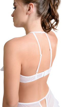 Эротический бралетт Erolanta Karen с открытой грудью, белый (46-48)  фото 6