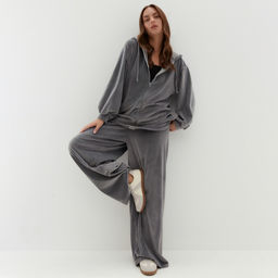 Костюм женский (толстовка, брюки) KAFTAN Plushy, размер 40-42, серый