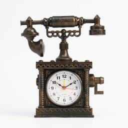 Будильник «Ретро телефон», дискретный ход, 16×5×19 см, от батарейки АА, коричневый