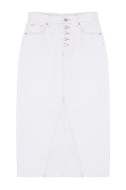 TRENDYOLMILLA Mavi Onden Dugmeli Y?rtmacl? Midi Denim Etek TWOAW24ET00063 фото 7