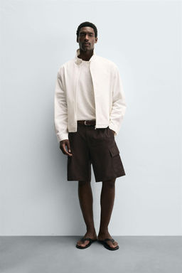 LYOCELL-COTTON CARGO BERMUDA SHORTS