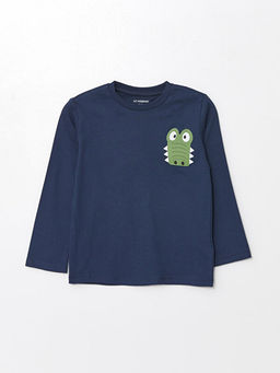 Bisiklet Yaka Uzun Kollu Bask?l? Erkek Bebek Ti??rt 2li - Waikiki фото 3