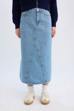 Long Fit Jean Uzun Etek