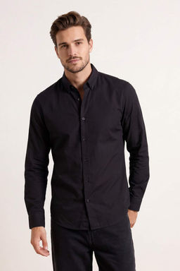 Lacivert Regular Erkek Gomlek TMNSS26GO00008 - Trendyolmilla фото 8