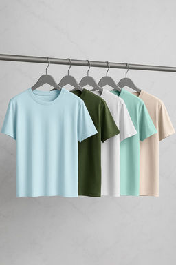 TRENDYOL MAN Siyah-Kahverengi-Gri-Tas-Beyaz Slim/Dar Kesim 5li Paket %100 Pamuk Tok Kumas T-shirt TMNAW20TS0243 - Trendyolmilla фото 18