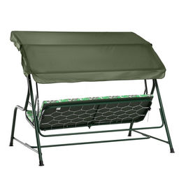 Качели садовые «Карибы», 210×142×155 см, металл, 3-местные, зелёные