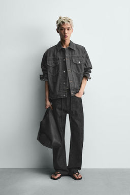 CAZADORA DENIM OVERSIZE FIT / Gris