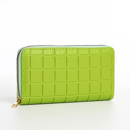 Кошелёк женский, большой, на молнии, зелёный