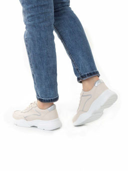 03-YJ435-2 BEIGE Кроссовки женские (натуральная кожа)