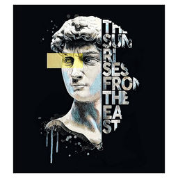 Холст с красками 40х50 см по номерам "Статуя Давида" (24цв.)