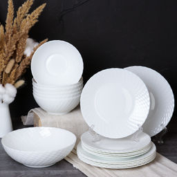 Столовый набор 19 предметов фактурный белый / WV19AT/8575685(WHITE) /уп 2/ - Галеонтрейд фото 2