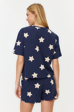Trendyolmilla Cok Renkli %100 Pamuklu Y?ld?z Desenli Sortlu Orme Pijama Tak?m? THMSS22PT0501  фото 29
