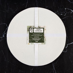 Набор салфеток сервировочных на стол Доляна Лофт, 4 шт, d=38 см, цвет белый  фото 19