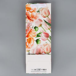 Цена за 2 шт. Пакет подарочный под бутылку, упаковка, Цветы, 36?13?10 см