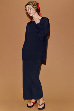 JERSEY OVERSIZE PUNTO FINO / Marino - Zara фото 6