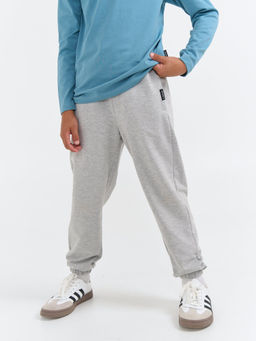 Джоггеры облегченные "Серый меланж" с карманами 7+