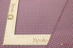 Пестрядь Средняя клетка на винтажном бруснично-лиловом, ш.1.4м, хлопок-95%, п/э-5%, 140гр/м.кв - Купава фото 3