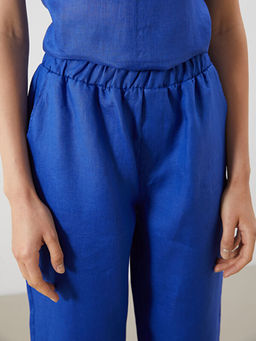 Beli Lastikli %100 Keten Kad?n Pantolon