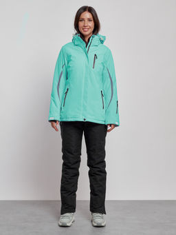 Горнолыжный костюм женский зимний бирюзового цвета 03350Br