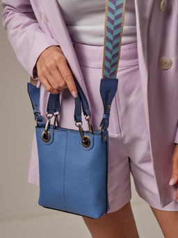 Сумка кожаная кросс-боди Deboro 30347 сиреневый закат