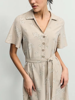 Платье с поясом и цветочным принтом / Zarina  фото 6