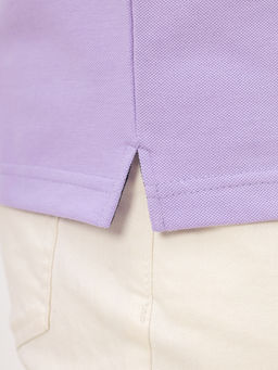 Джемпер мужской с воротником поло короткий рукав GREG G144-PO1246T-CTP1051 (сиреневый)  фото 2