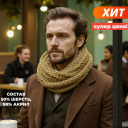 MMS5026 МУЖСКОЙ ШАРФ ТРИКОТАЖНЫЙ