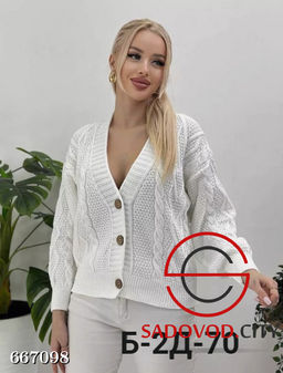 Женский вязанный кардиган на пуговицах - Bruno фото 4