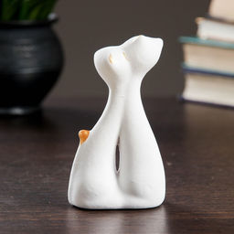 Фигурка керамика Коты влюбленные, белые, 3?6.5?12 см