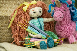 Для вязания Gamma RHP крючок с прорезин. ручкой алюминий d 3.0 мм 16 см в блистере